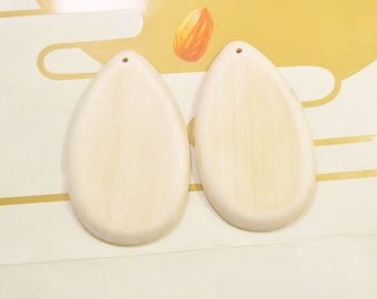 Wood earring teardrop blank pendant,12pcs wooden earring,natural unfinished wood beads,Wood Jewelry Making Shapes -- 76x47mm