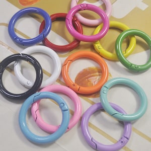 5Pcs Metal Spring Gate, 35mm Round Carabiner Clasp, Snap Clip Trigger Clasp, Spring Buckle for key, Purse Key Jewelery,