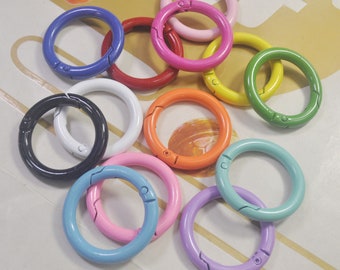 5Pcs Metal Spring Gate, 35mm Round Carabiner Clasp, Snap Clip Trigger Clasp, Spring Buckle for key, Purse Key Jewelery,