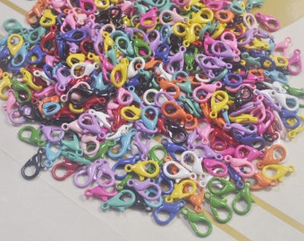 10/20/30/50/100Pcs Mixed Color Lobster Clasps,13 Colors,Claw Clasp,Lobster Clasps,12x8mm,Metal Clasps, Jewelry Making Supplies