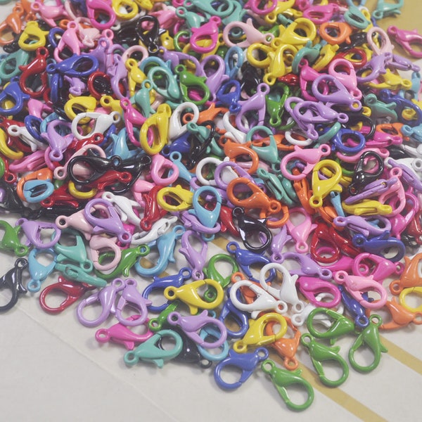 10/20/30/50/100Pcs Mixed Color Lobster Clasps,13 Colors,Claw Clasp,Lobster Clasps,12x8mm,Metal Clasps, Jewelry Making Supplies