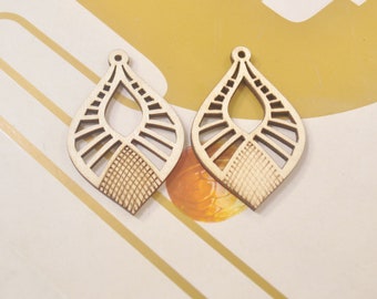 Orecchini Pendenti In Legno Naturale E Argento 925 - Fatti A Mano - Unici E Leggeri - Made In Germany