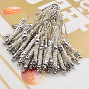 10/20/30/50/100pcs Silver Cell Phone Strap Lanyard Accessories,Mobile Cell Phone Strap Chains With Silver plated Metal Connectors