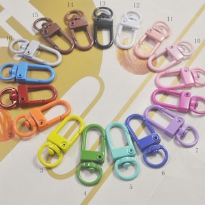20Pcs Mixed Color Lobster Swivel Clasp,Metal Snap Hook, Swivel Clasp Hook, Lobster Hook，Choose the color you want -- 33x12mm