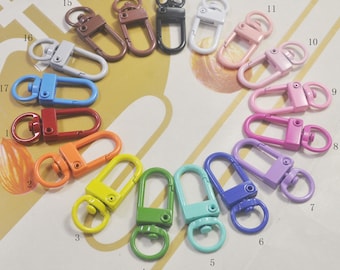 20Pcs Mixed Color Lobster Swivel Clasp,Metal Snap Hook, Swivel Clasp Hook, Lobster Hook，Choose the color you want -- 33x12mm