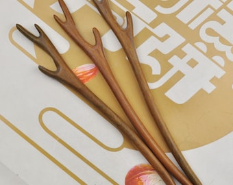 1/2/3/4/5Pcs Green Sandalwood Wood Hair Sticks,Natural “Deer“ Hair Stick,High Quality Hair Pin, Hair Fork, Wood Shawl Pin,Hair Accessories