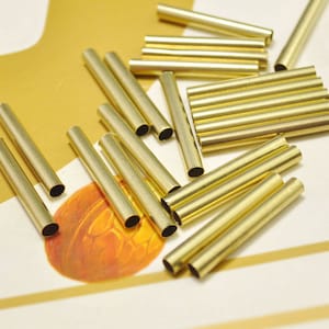 Raw Brass Spacer Beads,50Pcs Raw Brass Tubes,Round Brass Tube Bead (30X4mm) - D5430