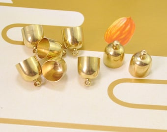 20pcs End Cap,Raw Brass Cap,Tassel Cap,Cord Ends,Bead Caps Loops for Leather Cording necklaces and bracelets,Clasp,Jewelry component 12x15mm