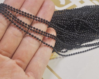 10 Yards of Black Iron Ball Chain ,2.0mm, Black chain for Necklace Jewellery Making