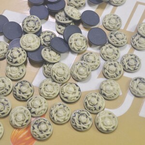 Resin Rose Flower Round Cameo Cabochon,15Pcs/50Pcs Brown Resin Cameos,DIY Jewelry Accessories,12mm