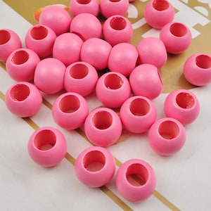 Großhandel Rosa Naturholz Runde Lose Perlen, 20/50 Runde Holzperlen Umweltfreundliche 20mm Perlen, 10mm Loch, Schmuck DIY Holzhandwerk