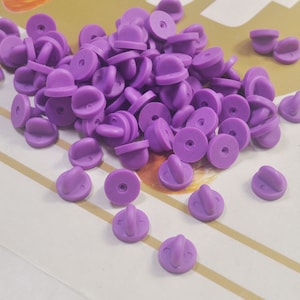 Pack of 10,20, 40, 60, 80, or 100Pcs,Purplish red Round Rubber Clutches Backings Backs Clasp,Rubber Pin Back  for Enamel Lapel Pin