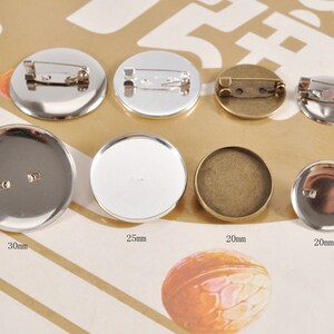 20- 50 pcs brooch settings bezel blanks 30mm/25mm/20mm metal base,Silver/Bronze Tray Bezel cabochon Base Setting