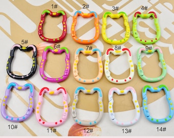 8/10/20/50 unidades, 14 colores, mosquetones con forma de gato, llavero de aluminio multicolor, mosquetones, llavero con gancho de resorte de gato, 28 x 35 mm