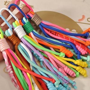 Bag Keychain Accessories,Rope Bag Charm with Metal Buckles,Colorful Paracord Purse Charm, Cord Carabiner Bag Charm,Rope Bag Charms For Purse