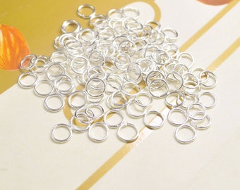 Biegering, Biegeringe, 200 Stück versilberte Biegeringe-6 mm