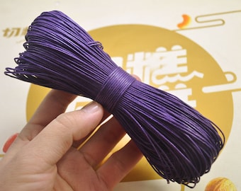 Waxed Cord ,65 meters Purple cords,1mm Waxed Cotton Cord String, Bracelet Cord, Necklace Cord, Macrame Cord -- VC193