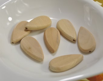 wood bead--20pcs flat curved Natural Unfinished Wooden Beads,cashew shape wood bead,Wood Jewelry Beads Supplies 34x18x6mm