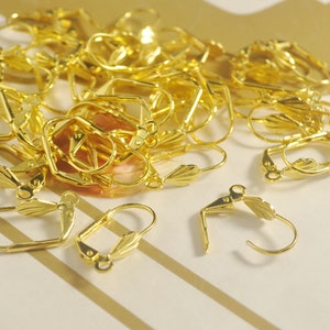 50Pcs Earwires/Earring/ Earring Finding/Earring Hook/ Gold Tone earrings/French earring/8.5x17mm