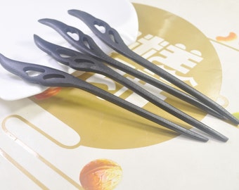 3 pieces of Black Wood Hair Sticks,simple smooth wood hairpin fine carved wood hair stick,Wing Hair Pin Jewelry