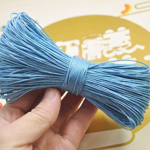 Waxed Cord ,65 meters Sky blue cords,1mm Waxed Cotton Cord String, Bracelet Cord, Necklace Cord, Macrame Cord -- VC189