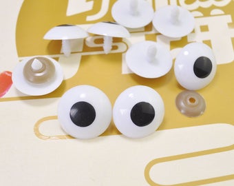 10Pairs Toy Eyes Cartoon Eyes,Round Safety Eyes,Animal Eyes,Craft Eyes,Crochet doll eyes,Plastic Eyes,Printed Eyes- 30mm.