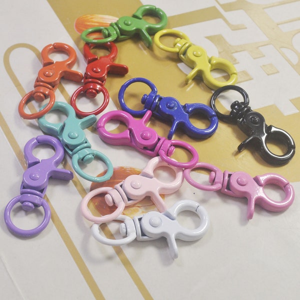 Swivel hook dog clasps ,10Pcs Mixed Color Large Lobster Claws Swivel Hooks Clasps,44mm lobster clasp swivel snap hook for bag/Purses