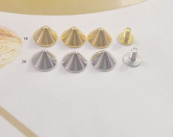 Wholesale Cone Rivets Screw Punk Studs,15pcs Gold /Silver Screw Back Spike Cone Stud Punk Rivet For Art,Clothing, Leather Craft, Bag,6x9.5mm