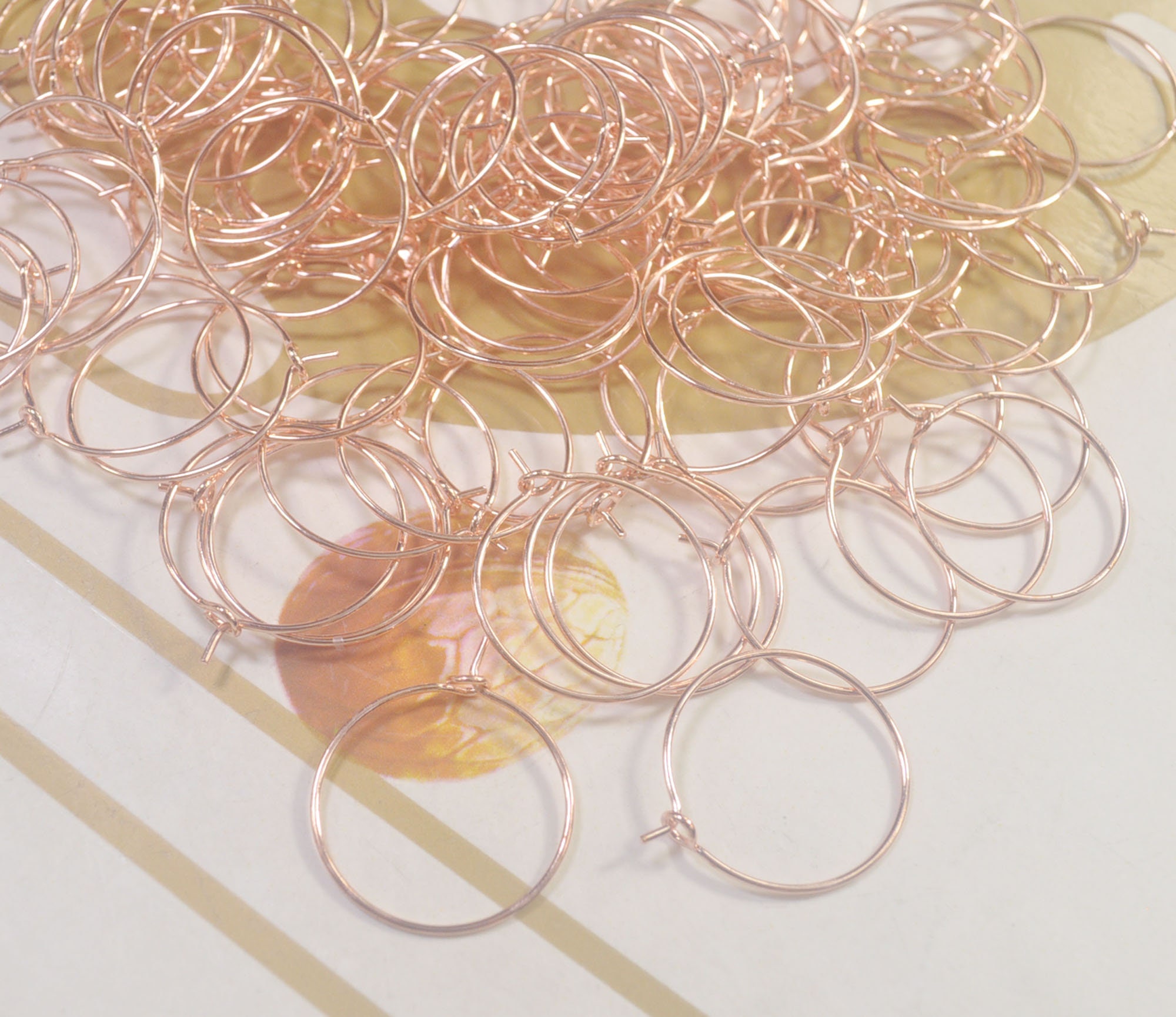 Silver, Gold & Rose Gold Wine Rings for DIY Wine Charms, Earring Hoop  Rings, Wine Glass Charm Rings, 20mm With Bent End, 10 or 25 Pieces 