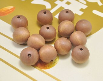 20 pièces de perles rondes en bois marron, perles en bois rondes de 20 mm, collier, perles de bracelet, créations artisanales en bois, perles de bois spatiales, perles en gros