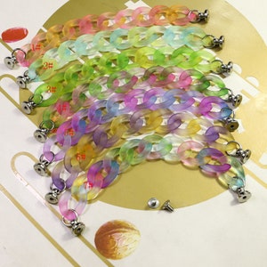1Pcs/2Pcs Chain shoe charms,Shoe Charms,Shoe Charm Colorful Chain for Shoe,Matte Two Color Acrylic link chain,Shoe Decoration,19.5cm Length