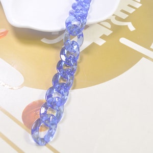27.5 inch Royal blue Plastic Chain,Chunky Chain,Plastic Curb Chain Links,Necklace Glasses Chain Links,Open Link per Size 23mmx17mm