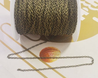 10Yards Bronze plated chain,round chain 2X3mm,open chain,iron chain,Bulk Jewelry Chain,Jewelry Making