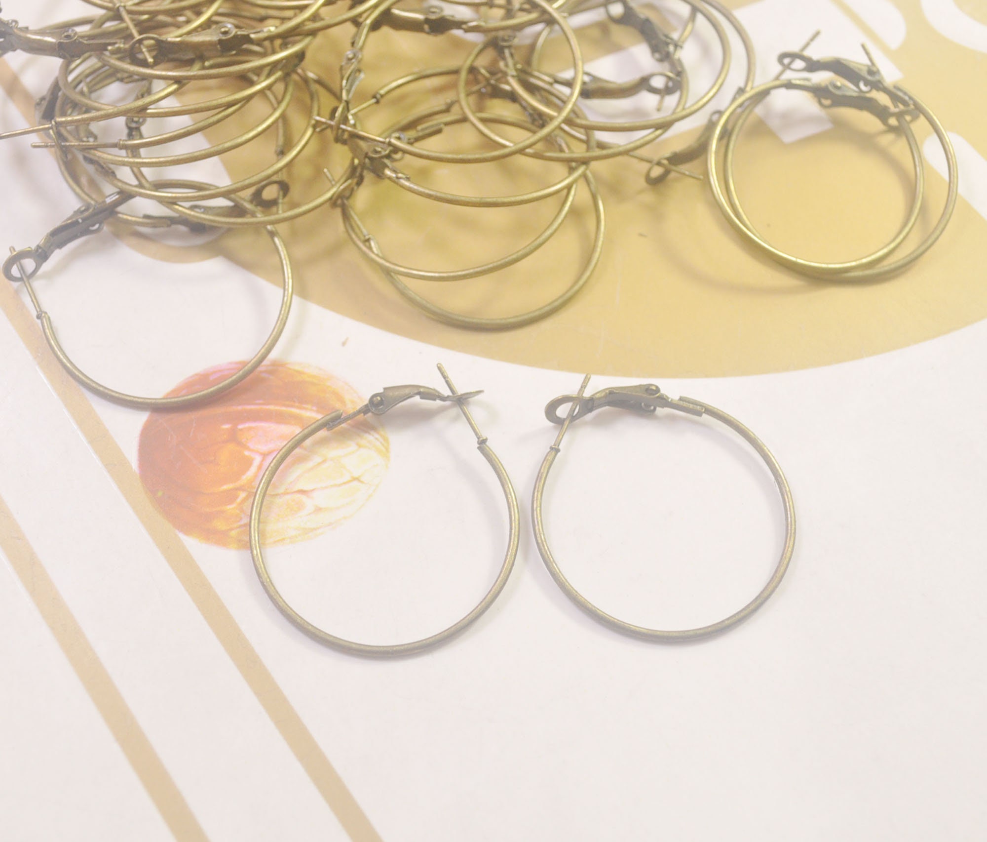 50 pcs Bronze Earrings Hoop Rings Beading HoopsJewellery Etsy