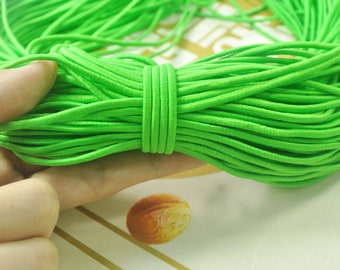 5 meters 2.5mm round elastic cord,Green Stretch cord, stretch elastic string,Beading Cord,DYI masks, jewellery,Nylon wrapped Rubber.