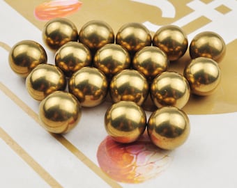 16mm Brass Ball Beads, 5Pcs/10Pcs Raw Brass Ball Beads Without Holes，Hollow bead