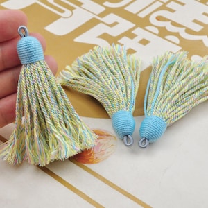 High Quality Tassels Mixed Cotton Cord Binding,7cm Mixed Yellow Twists Cotton Tassels,Large Thick Tassels,Boho Tassel,Handmade Tassels