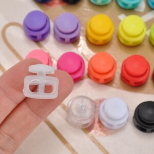20Pcs Toggle Cord Locks Button Cord，Double Hole Toggle Cord Lock,Elastic cord locks, for Drawstring Clothing Shoelaces Backpack Lanyard DIY image 2