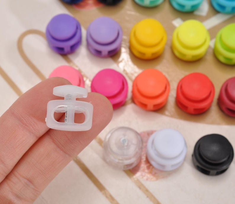 20Pcs Toggle Cord Locks Button Cord，Double Hole Toggle Cord Lock,Elastic cord locks, for Drawstring Clothing Shoelaces Backpack Lanyard DIY image 2