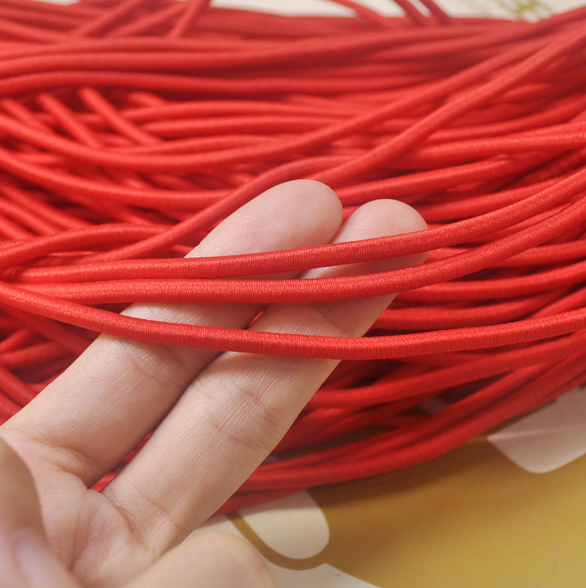 10Yds Red Elastic Cord4mm Round Elastic Cordstretch Etsy