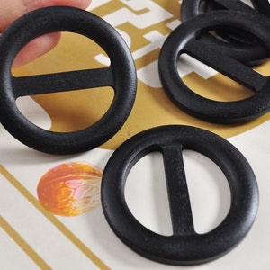 Buckle,4 Pcs/10 Pcs 60mm Black Round Wood buckle wooden belt buckle