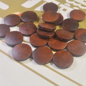 30 pcs Coffee Flat Round Wood Bead,Painted Wood Circles Wooden discs, wood disk ,Unfinished Wooden Beads for jewellry,25x5mm