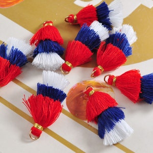 10-100Pcs Three Tier Tassel,1.5&quot; Handmade Cotton Tassel for Earring/Necklace Making,Tiered Tassels, DIY, Fashion Tassels,Jewelry Tassels