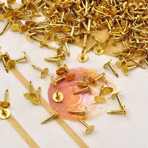 50Pcs/100Pcs/200Pcs Raw Brass 4.5mm Pad Lapel Pin/Tie Tack,8mm Pin length