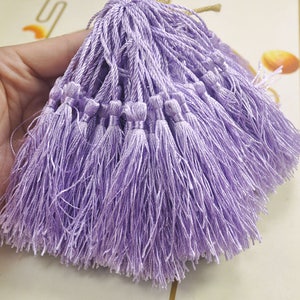 100Pcs Lt.Orchid silk tassels,3 inch silky Mini Tassels,Hand Made Silk Thread Tassels,tassel charm pendant,Tassel supply,Wholesale--VC14#