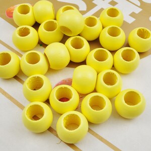Wholesale Light Yellow Natural Wood Round Loose Beads,20/50 Round Wooden Beads Eco-Friendly 20mm Beads,10mm Hole,Jewelry DIY Wood Crafts