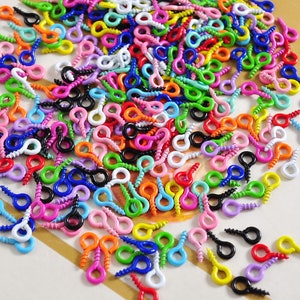 100/200/300pcs Mixed Color Tiny Eye Pins Eyepins Hooks Eyelets Screw Threaded Jewelry Findings--4mm