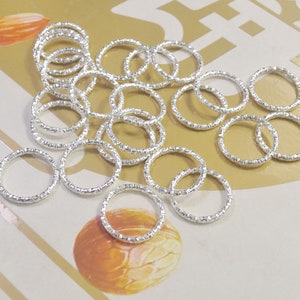 Textured Jump ring,Iron Open Jump rings,50Pcs 18mm Silver Plated Jump Rings