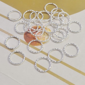 Textured Jump ring,Iron Open Jump rings,100Pcs 15mm Silver Plated Jump Rings