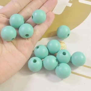 50Pcs Turquoise Wooden Beads,20mm Round Wood beads,DIY Necklace Bracelet Jewelry Making,wood craft,Make jewellery for selling